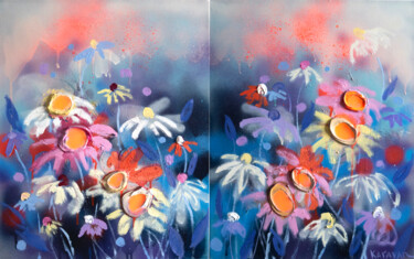 Painting titled "Dreamscape Duet - D…" by Nataliia Karavan, Original Artwork, Oil