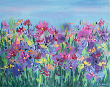 Meadow melody Painting titled "Meadow melody" by Nataliia Karavan, Original Artwork, Oil