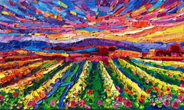 绘画 标题为“Golden vineyards 6” 由Vanya Georgieva, 原创艺术品, 油