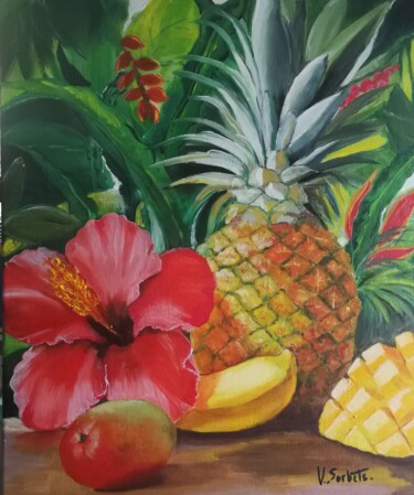 Peinture intitulée "" Bel Matinik"" par Valerie Sorbets, Œuvre d'art originale, Huile