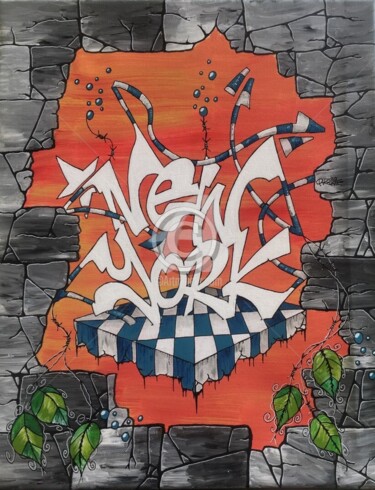 Pintura titulada "Graffiti New-York 2…" por Pk29 Graffiti, Obra de arte original, Acrílico Montado en Bastidor de camilla de…