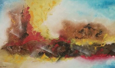 제목이 "O CÉU É O LIMITE"인 미술작품 Abílio Marcos로, 원작, 기름 나무 들것 프레임에 장착됨