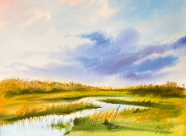 Peinture intitulée "Just breathe" par Oleksandra Hoha, Œuvre d'art originale, Aquarelle