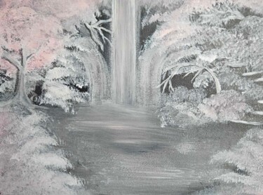 Forêt Sakura Malerei mit dem Titel "Forêt Sakura" von Crystelle Reeves, Original-Kunstwerk, Acryl