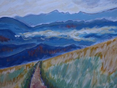 绘画 标题为“Paysage de la Drôme…” 由Nicolas Cavuoto, 原创艺术品, 油 安装在木质担架架上