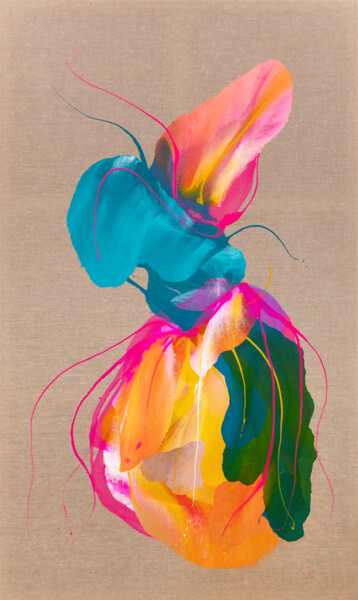 Painting titled "Eintity" by Weronika Dylag, Original Artwork, Acrylic Mounted on Wood Stretcher frame