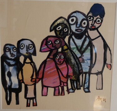 Collages intitolato "Quelle belle famille" da Adam Nidzgorski, Opera d'arte originale, Collages Montato su Cartone
