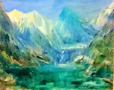 Peinture intitulée "Là-Haut" par Marie Feougier, Œuvre d'art originale, Huile Monté sur Châssis en bois
