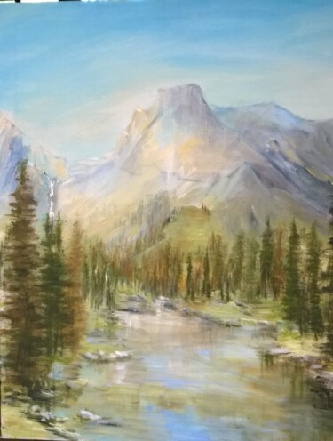 Peinture intitulée "Val d'Aran" par Marie Feougier, Œuvre d'art originale, Huile Monté sur Châssis en bois