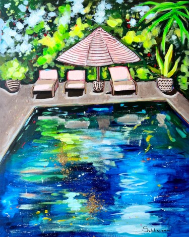 제목이 "By the Pool. Bali V…"인 미술작품 Victoria Sukhasyan로, 원작, 아크릴