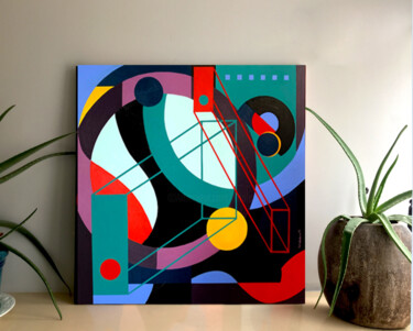 Peinture intitulée "Isometric Projection" par Koola Adams, Œuvre d'art originale, Acrylique Monté sur Châssis en bois