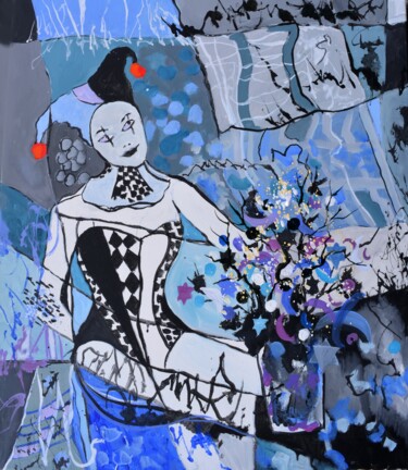 Malerei mit dem Titel "Arlequino 67" von Pol Ledent, Original-Kunstwerk, Öl Auf Keilrahmen aus Holz montiert