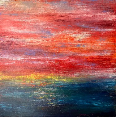 Ciel d'été Malerei mit dem Titel "Ciel d'été" von Irina Ivancov (Chouette Nia), Original-Kunstwerk, Acryl Auf Keilrahmen aus Holz monti…