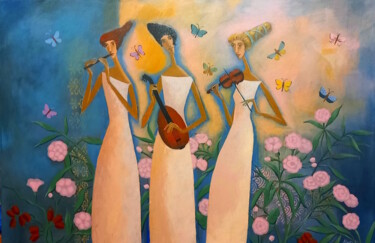 「Three Muses」というタイトルの絵画 Natalia Kazaによって, オリジナルのアートワーク, アクリル