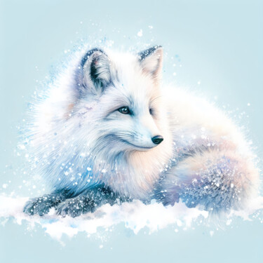 Arte digital titulada "A Watercolor Arctic…" por Albertbs, Obra de arte original, Imagen generada por IA