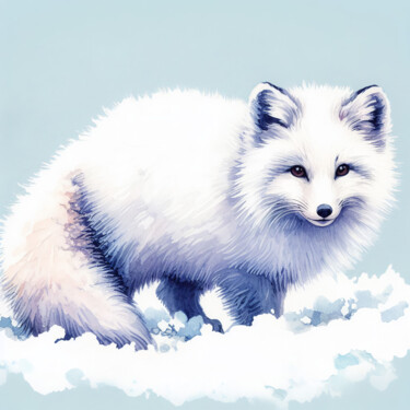 Arte digital titulada "A Watercolor Arctic…" por Albertbs, Obra de arte original, Imagen generada por IA