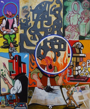 Peinture intitulée "CREATION TOUJOURS" par Hippo, Œuvre d'art originale, Acrylique