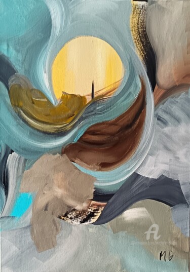 DOUCEUR / SWEETNESS 「DOUCEUR / SWEETNESS」というタイトルの絵画 Michele Madeleine Guillotによって, オリジナルのアートワーク, アクリル ウッドストレッチャーフレームにマウント