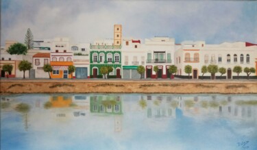 绘画 标题为“AYAMONTE” 由Delia Maria Delgado Garcia, 原创艺术品, 油 安装在木质担架架上