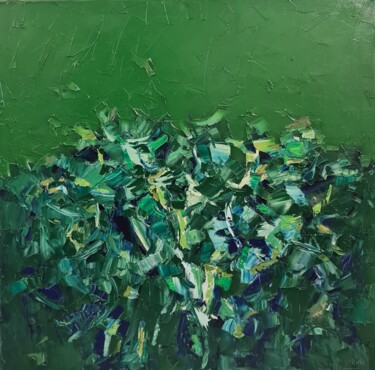 Cromatico mare (notturno verde) Peinture intitulée "Cromatico mare (not…" par Domenico Asmone, Œuvre d'art originale, Huile Monté sur Châssis en bois