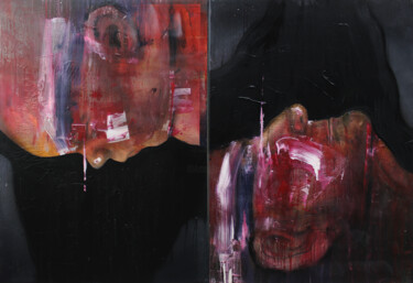 Painting titled "Life (Diptych)" by Miloš Hronec, Original Artwork, Oil