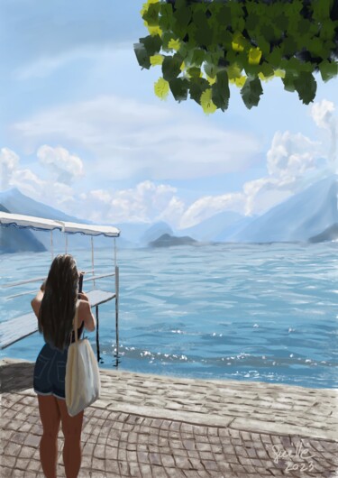 Digital Arts titled "Tourist" by Guillermo Marcer, Original Artwork, Digital Painting