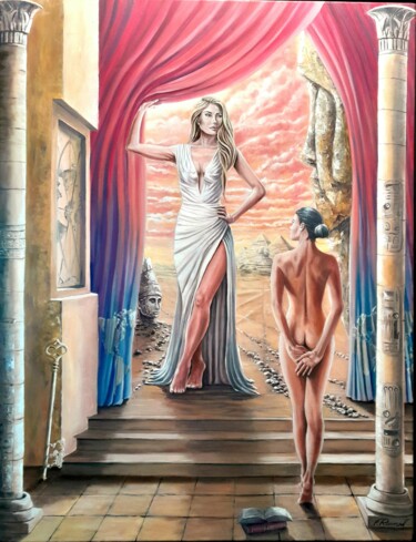 绘画 标题为“Derrière le rideau” 由Franck Rosseeuw, 原创艺术品, 油