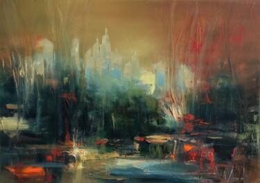 Painting titled "Autumn in the City" by Beata Belanszky-Demko, Original Artwork, Oil