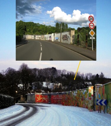 Je vais décorer Saint-Clair-sur-Epte à l'entrée ce mur RN14
