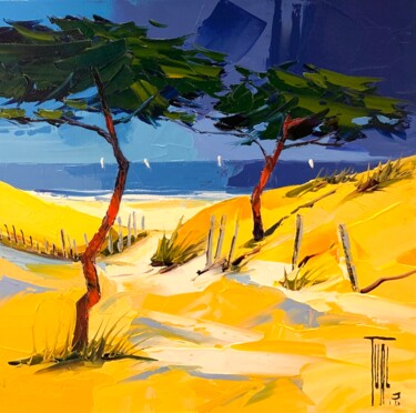 绘画 标题为“Accès à la plage” 由Pierrick Tual, 原创艺术品, 油