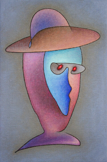 Abstract Portrait, purple on gray 绘画 标题为“Abstract Portrait,…” 由Nikolay Starostenko, 原创艺术品, 丙烯