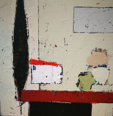Painting titled "terre de provence 1" by Francis L'Huillier, Original Artwork, Oil Mounted on Wood Stretcher frame
