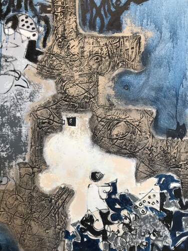 绘画 标题为“Empreintes” 由Jean Brisé, 原创艺术品, 丙烯 安装在木质担架架上