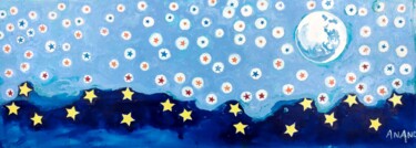 绘画 标题为“MOON AND STARS-3” 由Anandswaroop Manchiraju, 原创艺术品, 丙烯