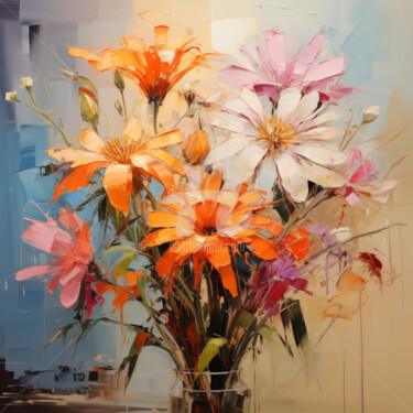Digital Arts με τίτλο "Flowers1" από P. Lee, Αυθεντικά έργα τέχνης, Ψηφιακή ζωγραφική