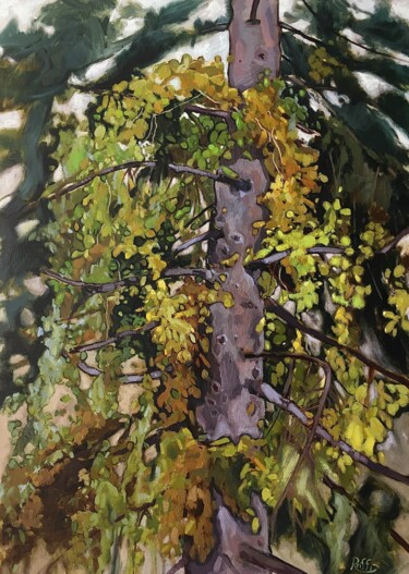 Peinture intitulée "''Tree''1" par Raffi Ghazaryan, Œuvre d'art originale, Huile Monté sur Panneau de bois