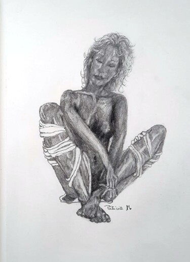 Dessin intitulée "Rubans [Carnet de v…" par Patricia M. Le Démon Du Crayon, Œuvre d'art originale, Graphite