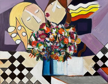 Картина под названием "C’est le bouquet" - Kamspaint, Подлинное произведение искусства, Акрил