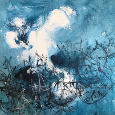Painting titled "La vague sumersive" by Jean Brisé, Original Artwork, Acrylic Mounted on Wood Stretcher frame