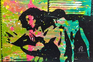 Peinture intitulée "Tete-a-tete" par Kwesi Ofori Appiah, Œuvre d'art originale, Acrylique