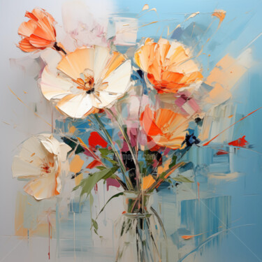 Digital Arts με τίτλο "Flowers5" από P. Lee, Αυθεντικά έργα τέχνης, Ψηφιακή ζωγραφική