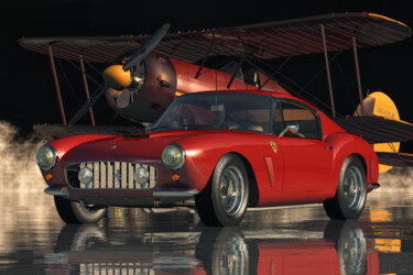 Ferrari 250GT SWB Berlinetta - A Legend Car Digital Arts titled "Ferrari 250GT SWB B…" by Jan Keteleer, Original Artwork, 3D Modeling