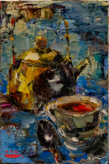 Tea Ceremony: Spirit of Silence 绘画 标题为“Tea Ceremony: Spiri…” 由Oleg Sharapanovsky, 原创艺术品, 油 安装在木质担架架上