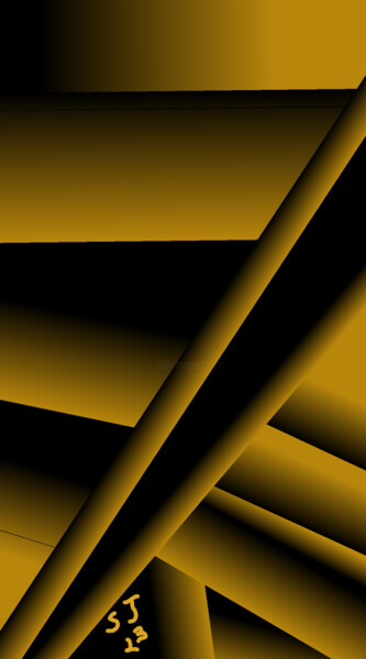 Painting titled "Golden pillars" by Shirley Jacobsen, Original Artwork, 2D Digital Work