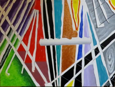 Painting titled "Amazing Structure D…" by Jmb, Original Artwork, Acrylic Mounted on Wood Stretcher frame