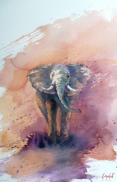 elephant 8 Peinture intitulée "elephant 8" par Giorgio Gosti, Œuvre d'art originale, Aquarelle