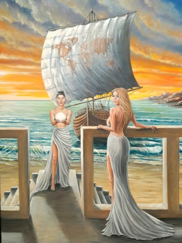 绘画 标题为“Entre deux rives” 由Franck Rosseeuw, 原创艺术品, 油