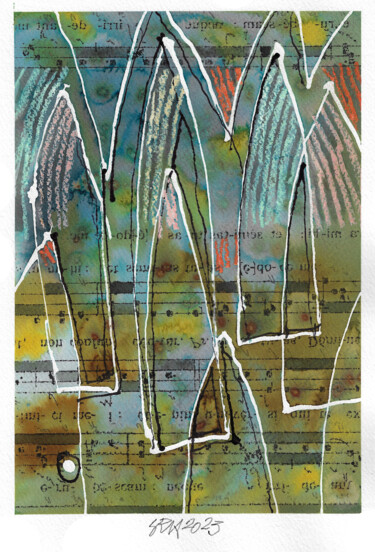 Drawing titled "Chorál" by Jiří Srna, Original Artwork, Ink
