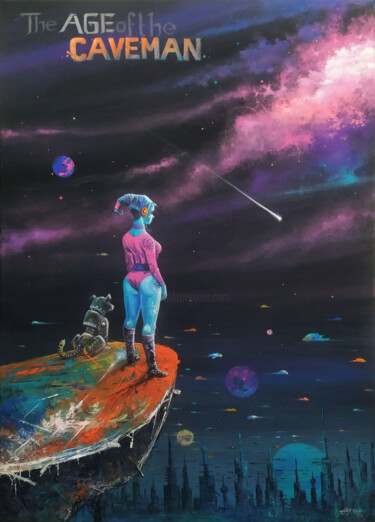 Schilderij getiteld "The AGE of the CAVE…" door Tayyar Özkan, Origineel Kunstwerk, Acryl