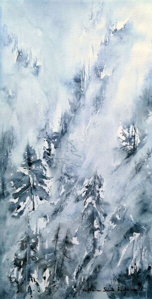 Painting titled "Vers l'âme de la mo…" by Catherine Saint Fontaine, Original Artwork, Watercolor